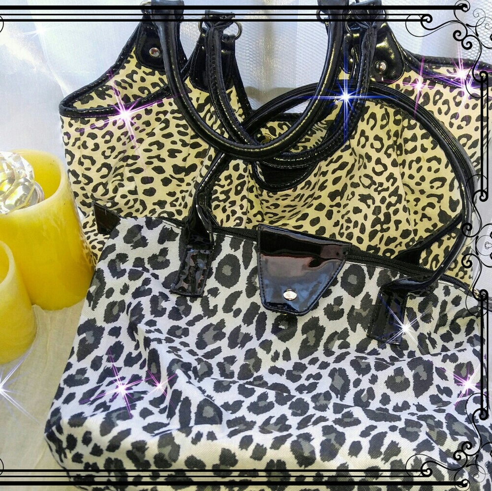 2 fun cheetah print totes